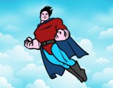 Desenho Superman a voar pintado por Danievi