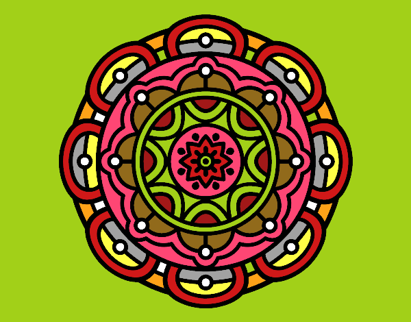 Desenho Mandala para relaxamento mental pintado por IsabelDiva