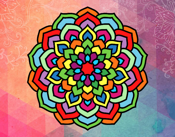 Desenho Mandala pétalas de flores pintado por Sil
