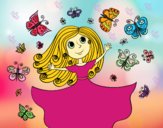 Desenho Princesa borboletas pintado por America 