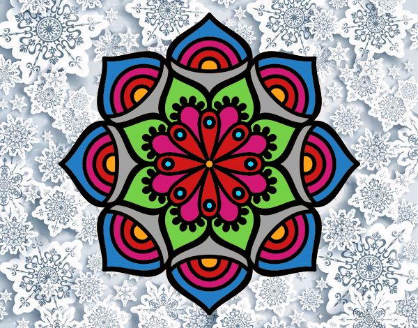 Desenho Mandala crescimento exponencial pintado por Nyne