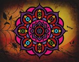 Desenho Mandala olhos pintado por Nyne