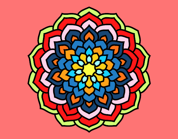 Desenho Mandala pétalas de flores pintado por joaomarco