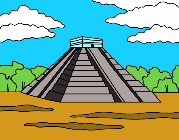 Desenho Pirâmide de Chichén Itzá pintado por Luisinho