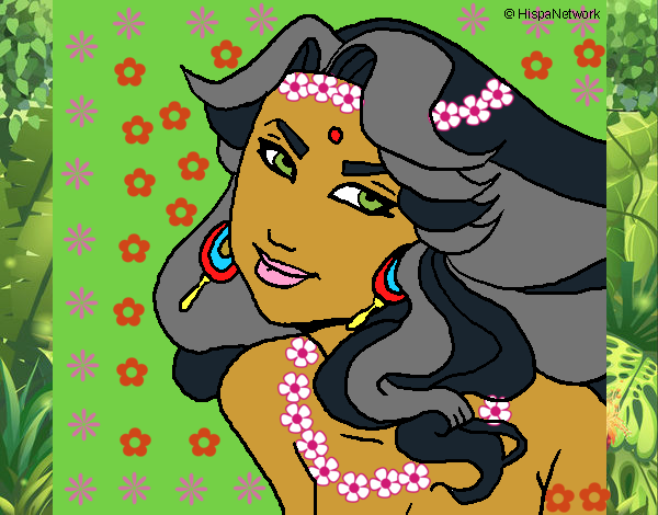 Desenho Princesa amazónica pintado por Sil