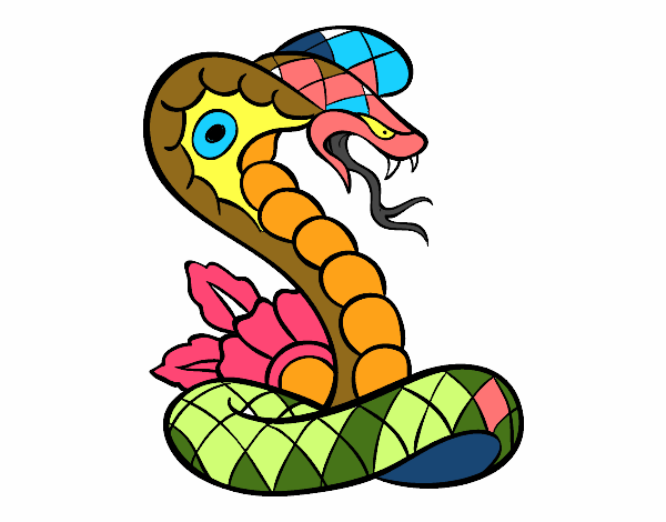 Desenho Tatuagem de cobra pintado por camill