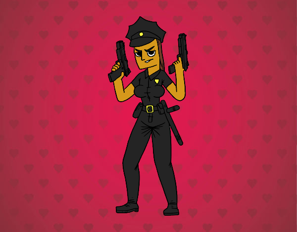 Desenho Um policial femenino pintado por Jujuli