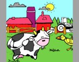Desenho Vaca na quinta pintado por ameireles