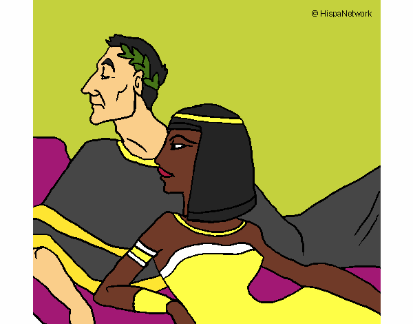 Desenho César e Cleopatra pintado por danielt