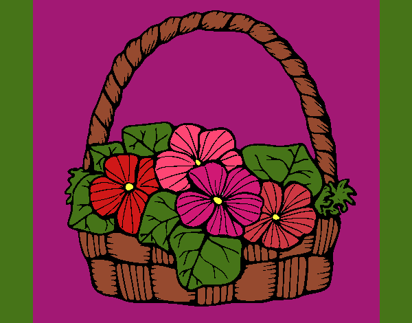 cesta com flores