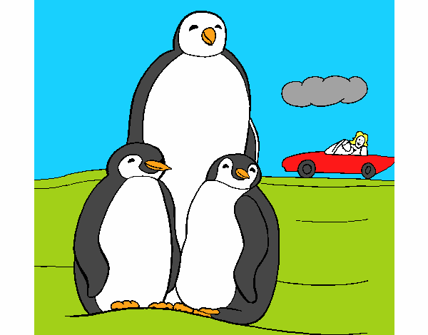 Desenho Familia pinguins pintado por ameireles