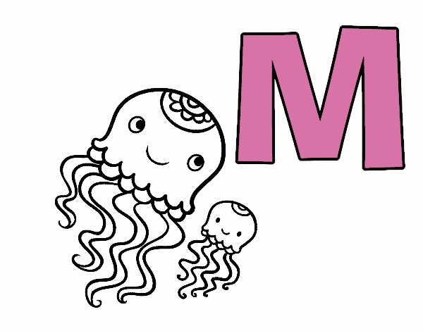 Desenho M de Medusa pintado por greicyrct