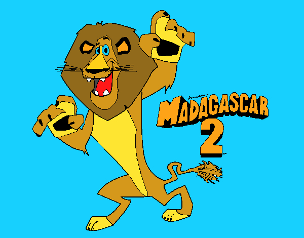 Desenho Madagascar 2 Alex pintado por eduardobar