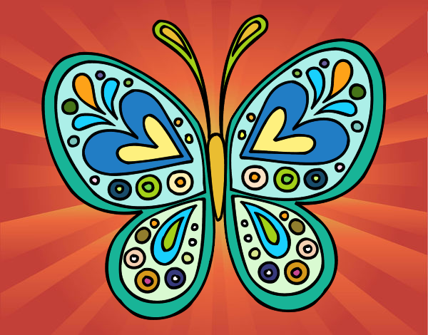 Desenho Mandala borboleta pintado por VovoMarcia