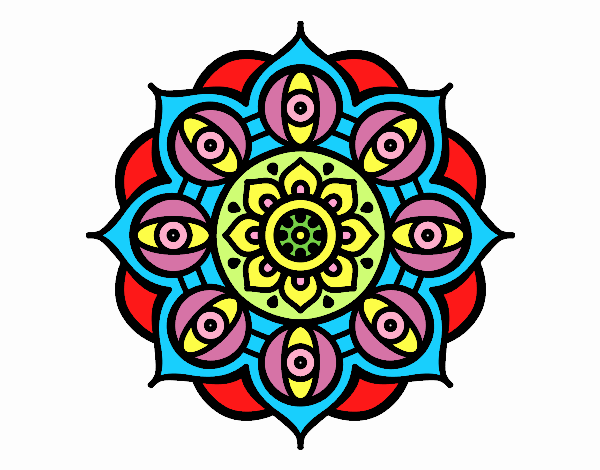 Desenho Mandala olhos pintado por VOVOTERESA