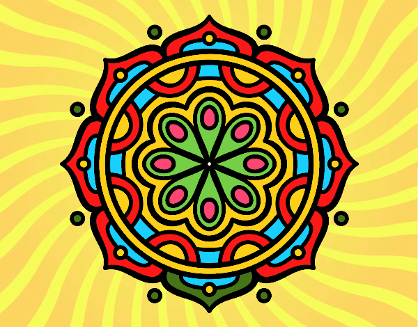 Desenho Mandala para meditar pintado por VOVOTERESA
