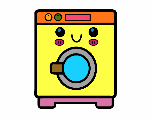 Desenho de Máquina de lavar roupa pintado e colorido por Kawaii o dia 27 de  Dezembro do 2016