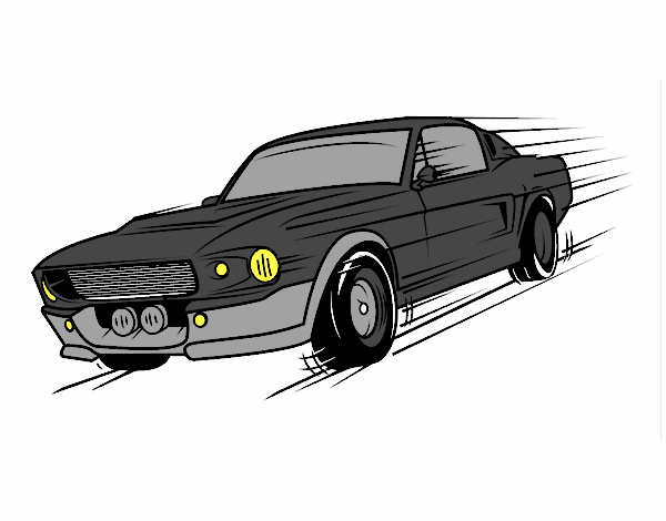 Desenho Mustang retrô pintado por miimfreita