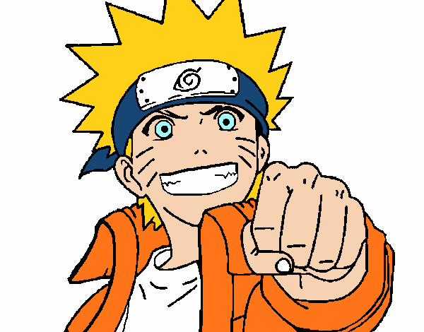 Desenho de Naruto alegre pintado e colorido por Manugamer4 o dia 22 de  Agosto do 2016