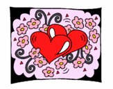 Desenho Corações e flores pintado por MiaPlay
