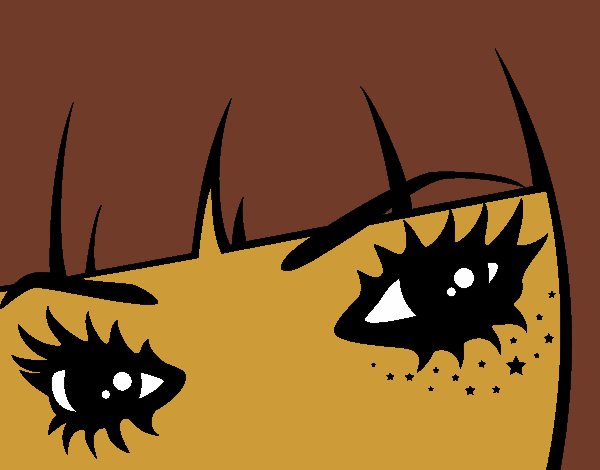Desenho Emo olhos pintado por Jujuli