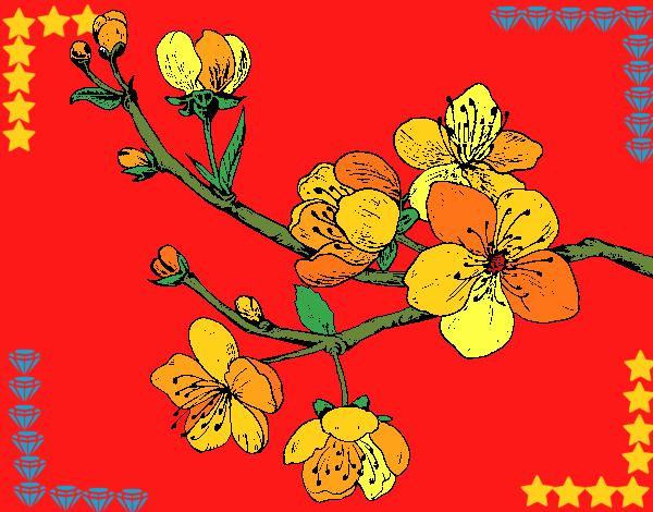 Desenho Filial da cereja pintado por leidimar 
