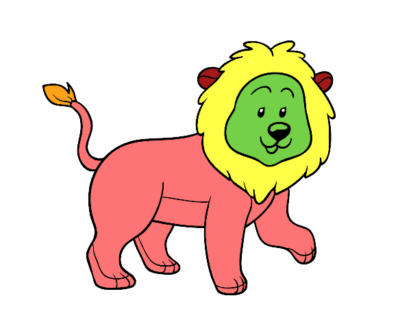Desenho Leão adulto pintado por leidimar 
