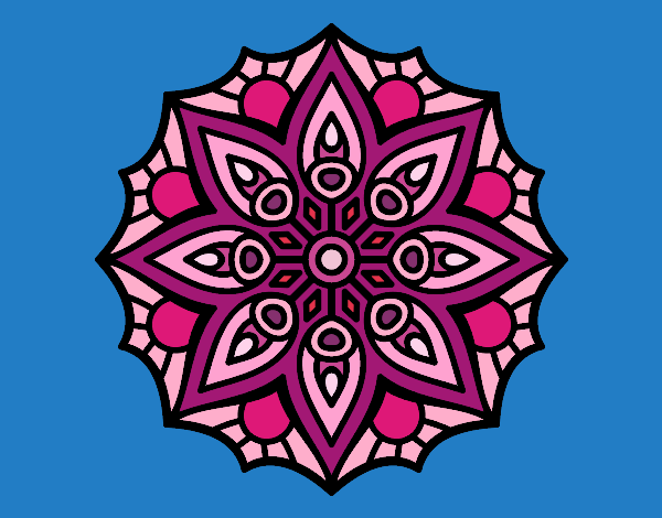 Desenho Mandala simetria simples pintado por ManuGamer4