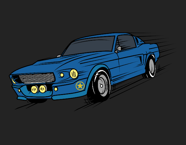 Desenho Mustang retrô pintado por wagnermoys
