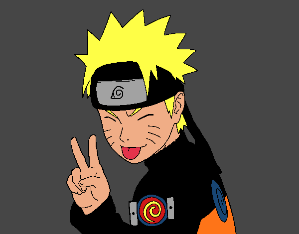 Desenho de Naruto puxando para fora a língua pintado e colorido por Boruto  o dia 30 de Janeiro do 2016