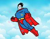Desenho Superman a voar pintado por leidimar 