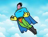 Desenho Superman a voar pintado por Danievi
