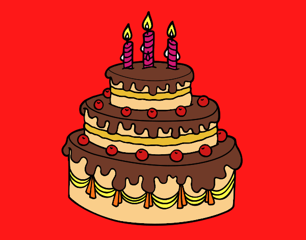 Desenho Torta de Aniversário pintado por gegepipoca