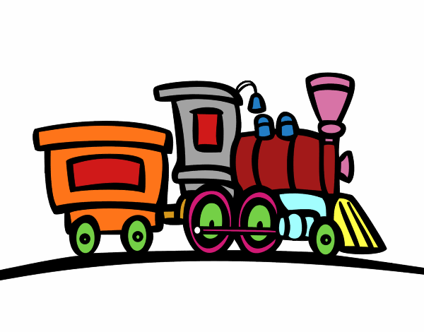 Desenho Trem com vagão pintado por leidimar 