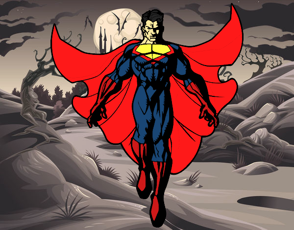 Desenho Um Super herói a voar pintado por leidimar 