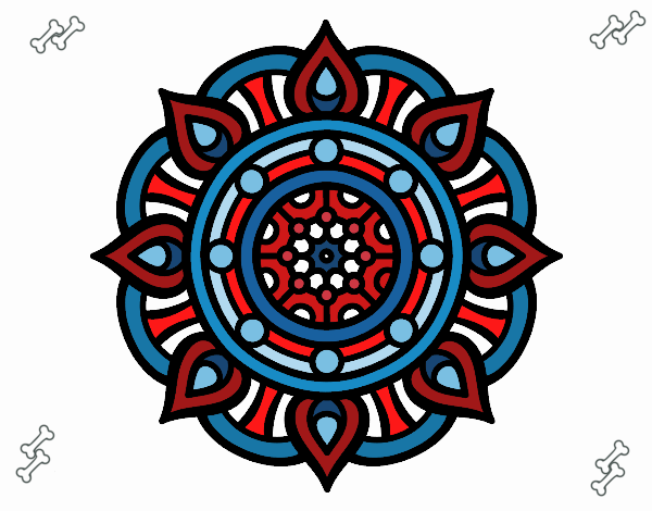Desenho Mandala pontos de incêndio pintado por Silma 