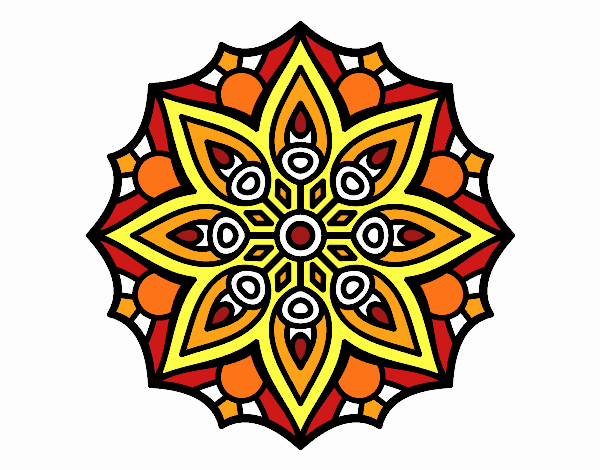 Desenho Mandala simetria simples pintado por Silma 