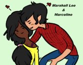 Desenho Marshall Lee e Marceline pintado por danielt