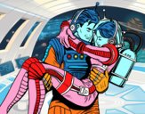 Desenho Astronautas apaixonados pintado por reinholz