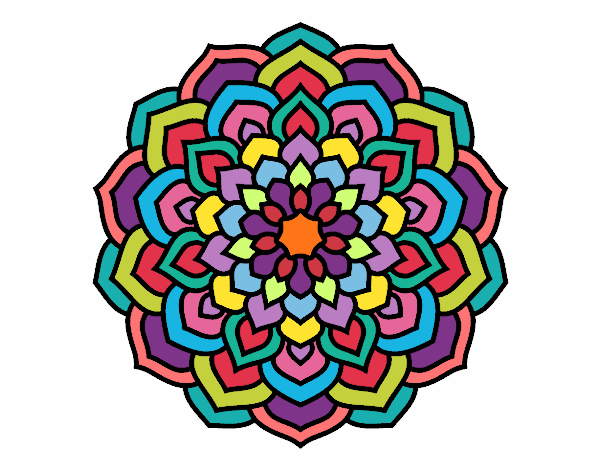 Desenho Mandala pétalas de flores pintado por lywya12