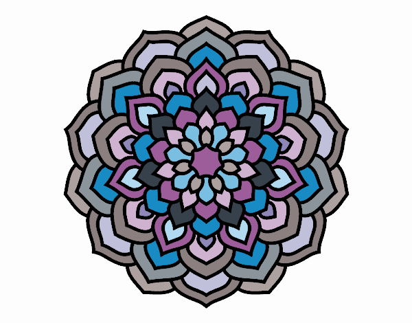 Desenho Mandala pétalas de flores pintado por Silma 