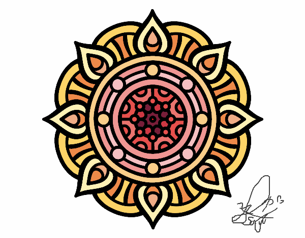 Desenho Mandala pontos de incêndio pintado por Anirzando