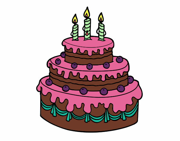 Desenho Torta de Aniversário pintado por lywya12