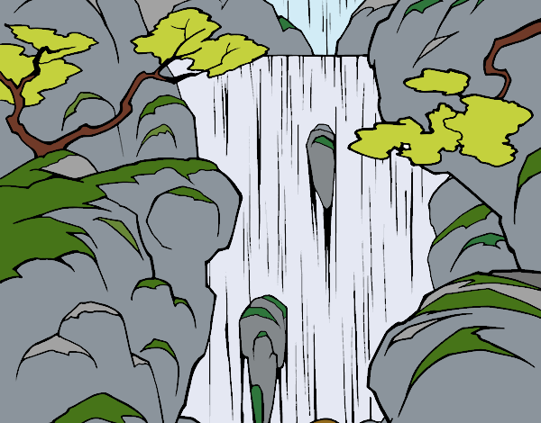 Desenho Cachoeira pintado por Missim