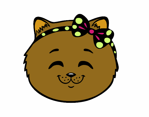 Desenho Cara de gatinha feliz pintado por Jujuli