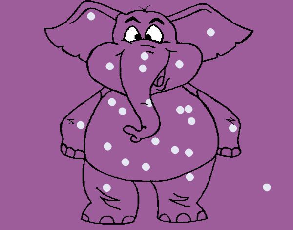 Desenho Elefante contente pintado por 1berto