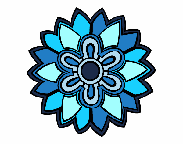 Desenho Mandala em forma flor weiss pintado por sara1