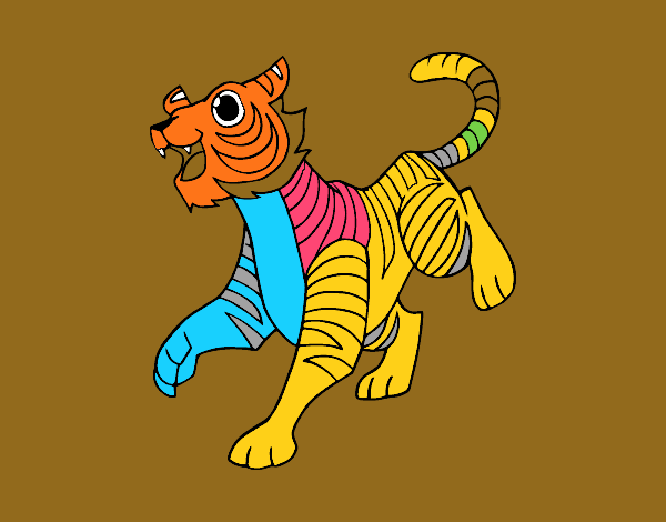 Desenho O tigre-de-bengala pintado por erca