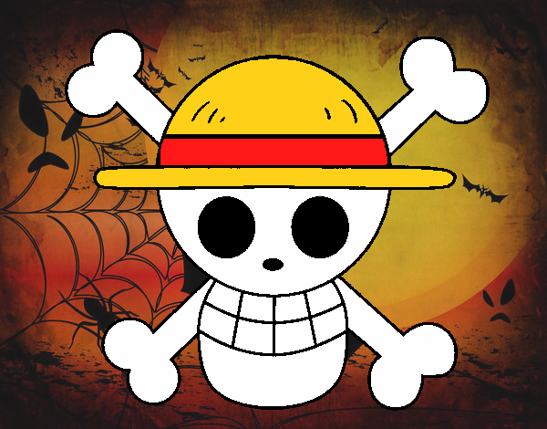 Desenho Bandeira de chapéu de palha pintado por ckirito
