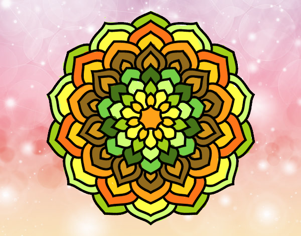 Desenho Mandala pétalas de flores pintado por Mely